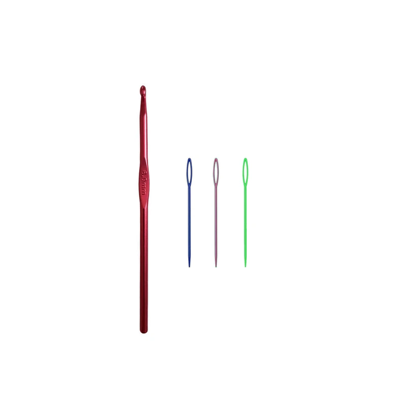 قلاب بافتنی کد 06 به همراه سوزن دوخت کاموا مجموعه 4 عددی