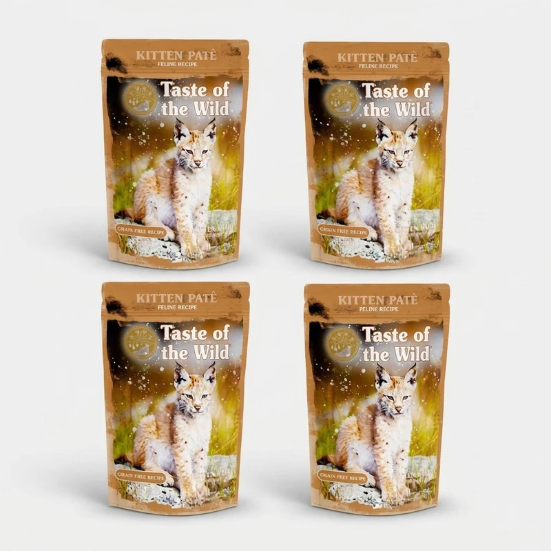 پوچ بچه گربه تیست آف د وایلد مدل Feline Recipe Kitten Pate طعم مرغ بسته 4 عددی