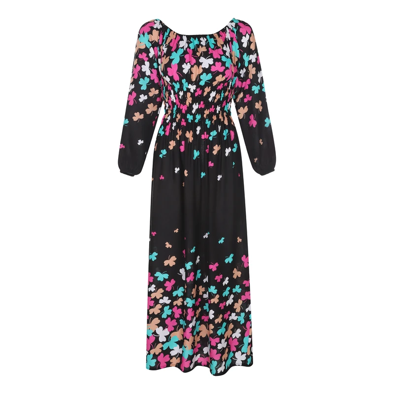 پیراهن ساحلی یقه خشتی زنانه مدل گیش کد B