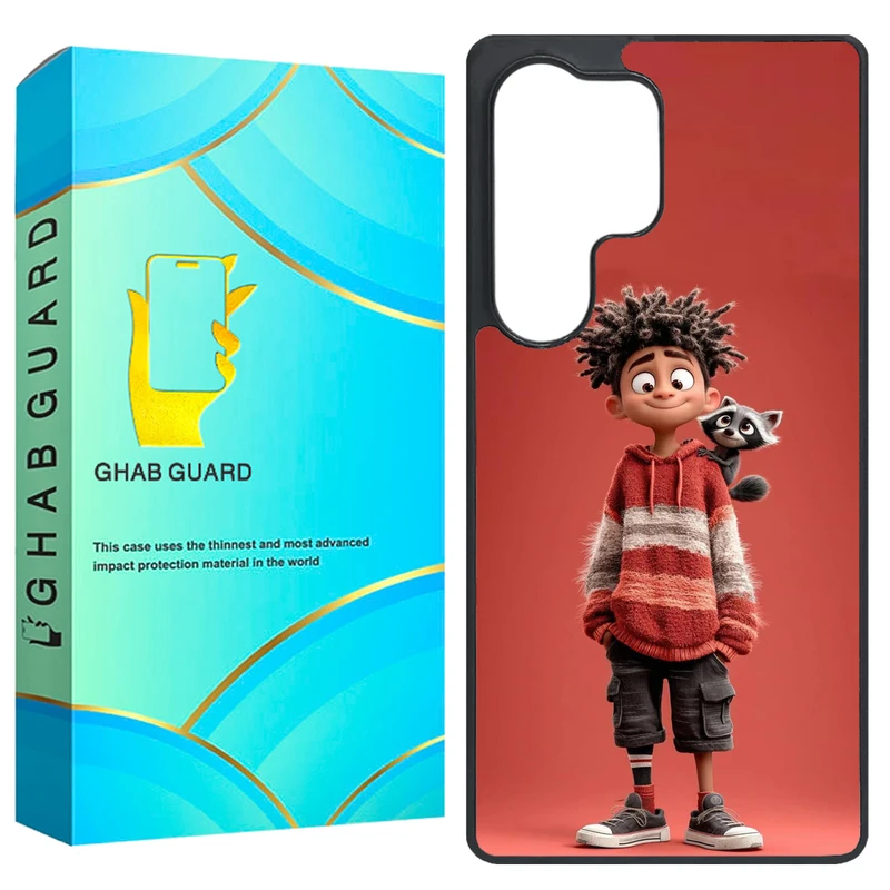 کاور قاب گارد طرح پسر و راکون مدل GS25U مناسب برای گوشی موبایل سامسونگ Galaxy S25 Ultra 
