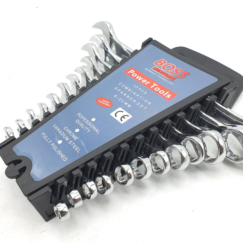 آچار یکسر تخت و یکسر رینگی باس مدل LIFE-STYLE مجموعه 12 عددی