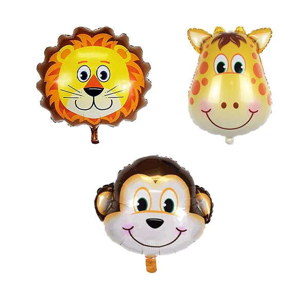 بادکنک فویلی مدل سر حیوانات جنگل کد AnimalMballoon2 مجموعه 3 عددی