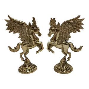دکوری برنجی مدل اسب بالدار کد H-1148 مجموعه 2 عددی