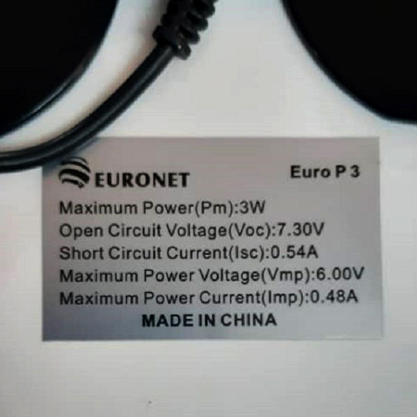 پنل خورشیدی یورونت مدل P3 ظرفیت 3 وات پنل خورشیدی یورونت مدل P3 ظرفیت 3 وات
