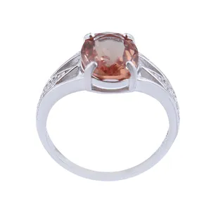 انگشتر نقره زنانه مدل بازرگانی میلادی الکساندریت تراش جواهری رکاب رادیوم کد AWR_1199