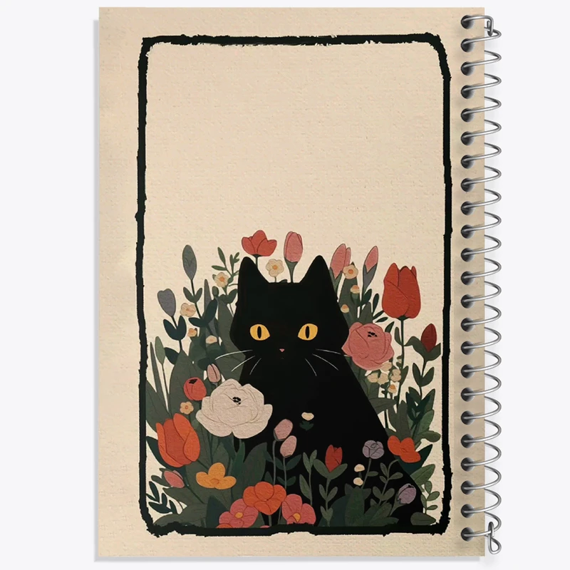 دفتر شطرنجی 50 برگ خندالو طرح گربه سیاه کد N5809