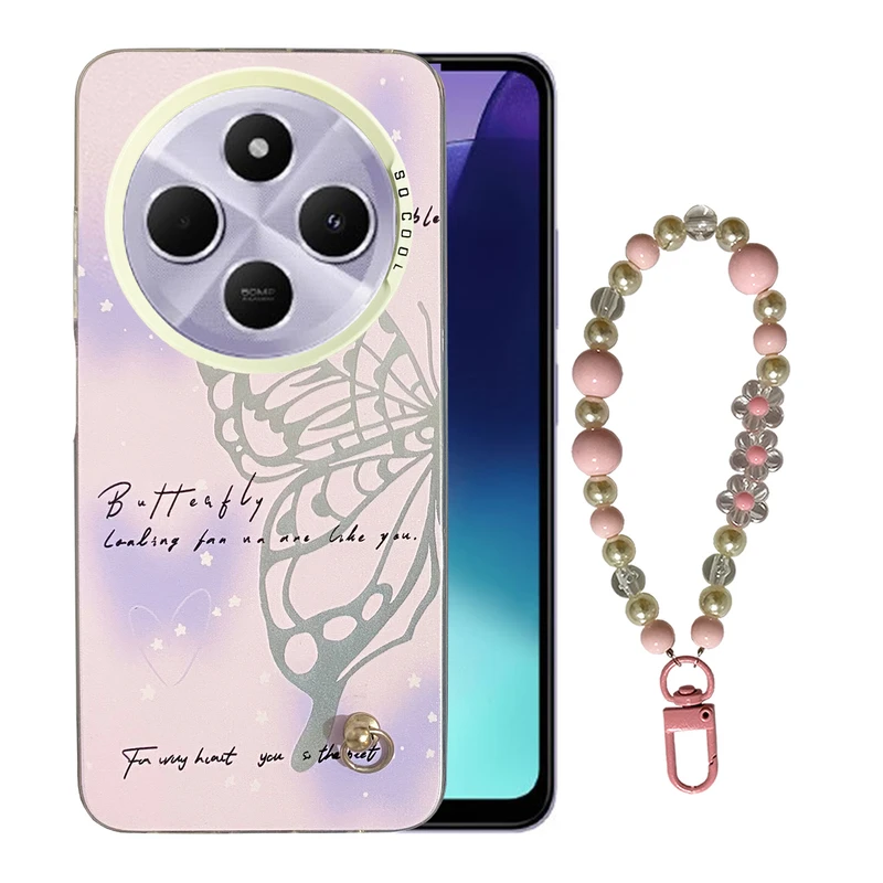 کاور مدل SO COOL طرح پروانه کد SC01 مناسب برای گوشی موبایل شیائومی Redmi 14C / POCO C75 به همراه بند آویز