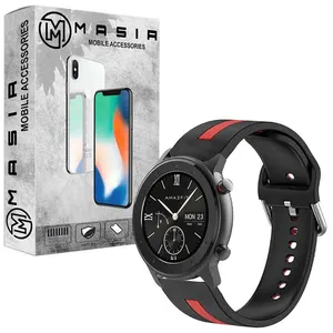 بند مسیر مدل Silic Dual Color مناسب برای ساعت هوشمند  آمیزفیت GTR / GTR Lite 47mm