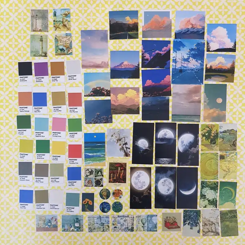 برچسب مدل بولت ژورنال اسکرپ بوک طرح پنتون مجموعه 77 عددی