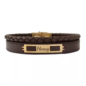 دستبند طلا 18 عیار مردانه لیردا مدل Honey 825