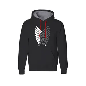 هودی مردانه مدل Attack on titan کد K25 رنگ مشکی