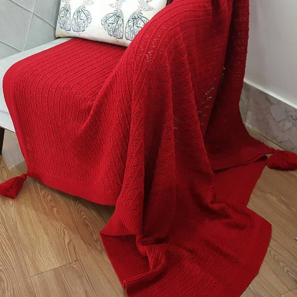 شال مبل مدل بهاری طرح طاووس سایز 170x140 سانتی متر