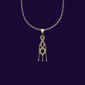 گردنبند طلا 18 عیار زنانه مدوپد مدل هندسی کد DD2-1-1080