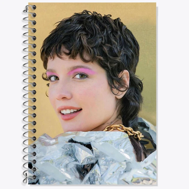 دفتر زبان 50 برگ خندالو مدل دو خط طرح هالزی Halsey کد 19089