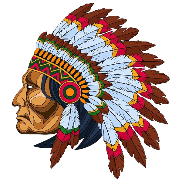 استیکر پارچه و لباس پاد آفرین طرح سرخپوست کد 556