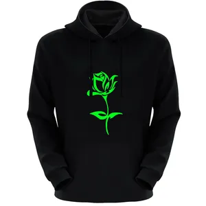 هودی مردانه مدل گل X1136 رنگ مشکی