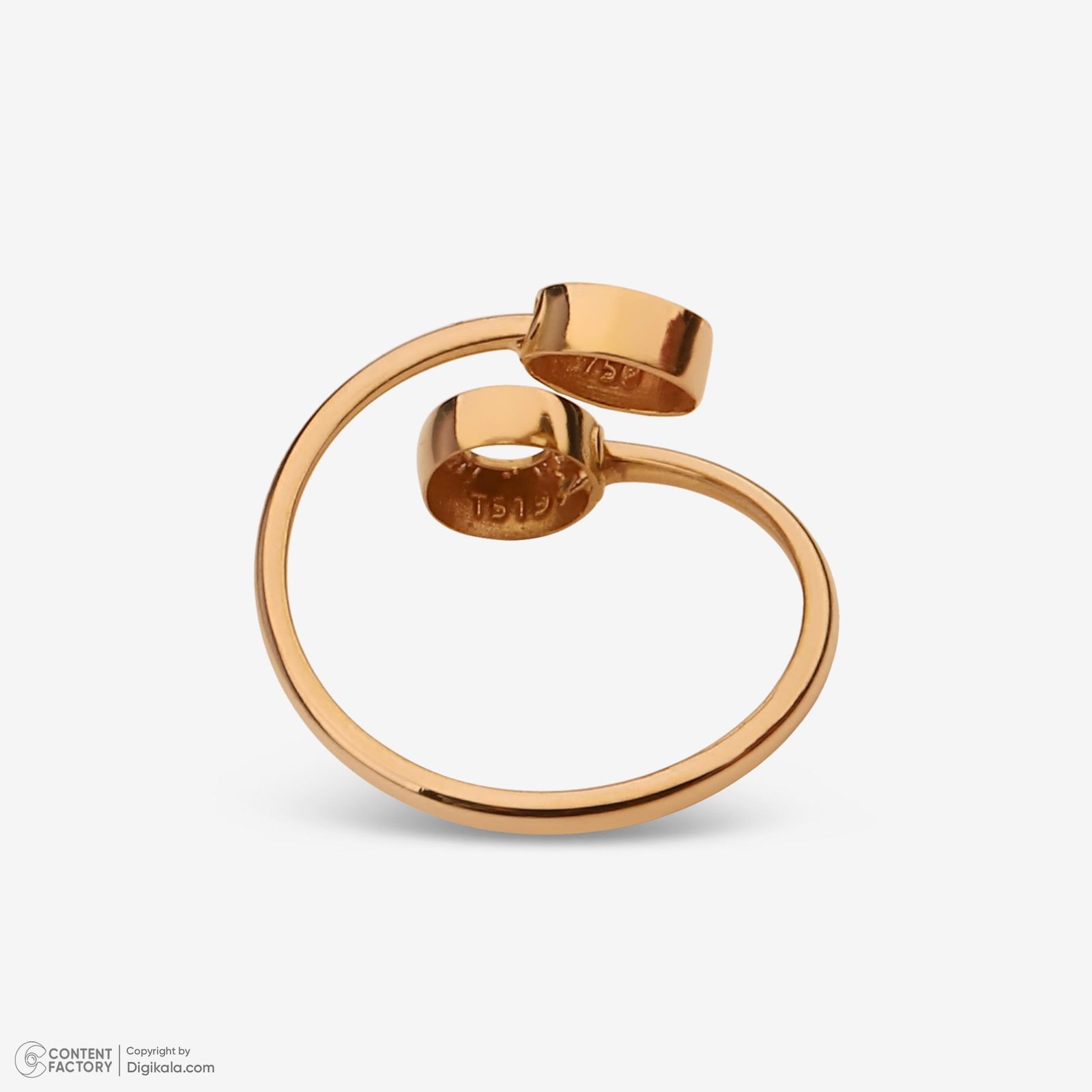 انگشتر طلا 18 عیار زنانه با طرح بولگاری حافا گلد مدل r022 سایز 56 -  - 2
