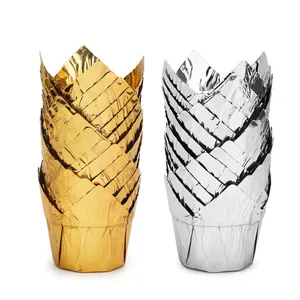 کپسول کاپ کیک مدل لاله آلومینیومی بسته 20 عددی