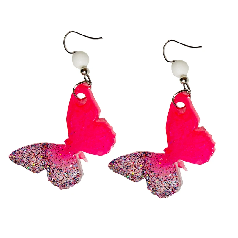 گوشواره عصایی زنانه مدل دلین طرح پروانه کد 008