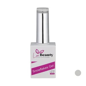 لاک ژل اکلیلی ناخن لی بیوتی مدل برفی شماره 1 رنگ سفید