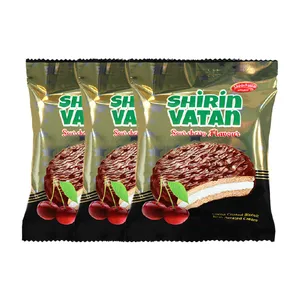بیسکویت کرم دار آلبالویی شیرین وطن- 35 گرم بسته 3 عددی