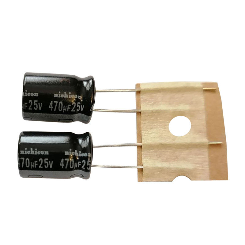 خازن الکترولیت 470 میکروفاراد نیچیکون کد 25V بسته چهار عددی
