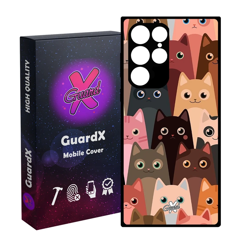 کاور گارد ایکس طرح Cat مدل Glass10067 مناسب برای گوشی موبایل سامسونگ Galaxy S23 Ultra