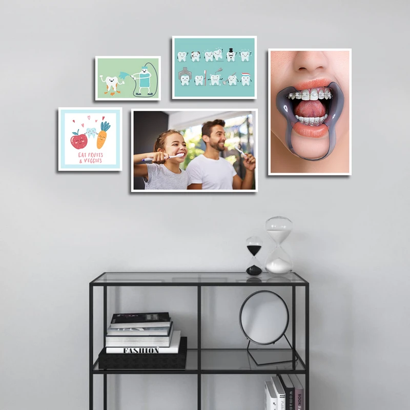 تابلو بکلیت طرح دندانپزشکی مدل شاین اکلیلی W-1820 مجموعه 5 عددی