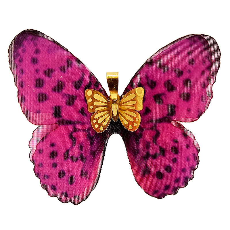 آویز گردنبند طلا 18 عیار زنانه مدل پروانه کادویی کد 50-180
