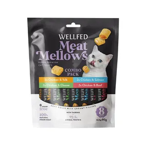 تشویقی گربه ولفد مدل میکس وزن 80 گرم بسته 8 عددی