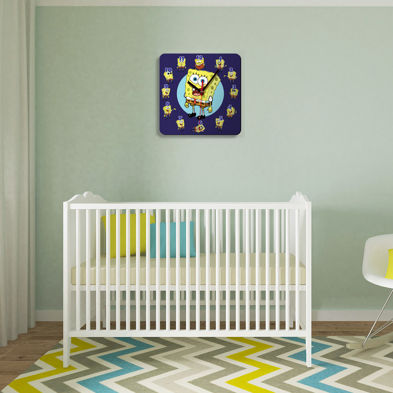 ساعت دیواری کودک باروچین طرح باب اسفنجی