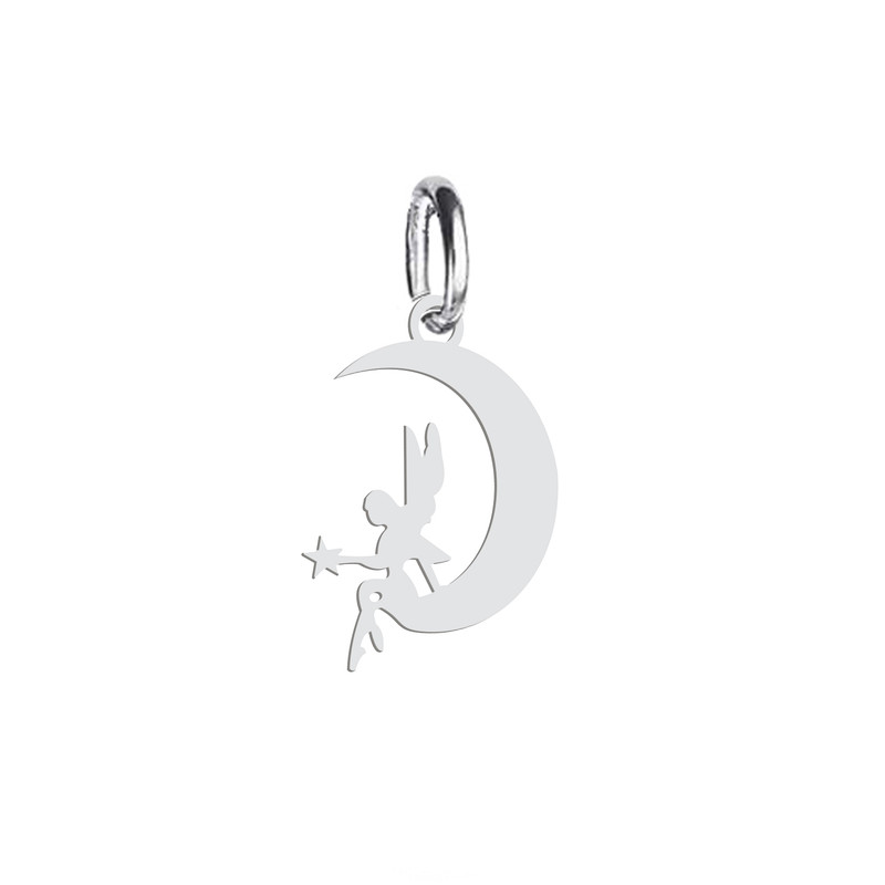 آویز گردنبند نقره هایکا طرح فرشته و ماه مدل n.ha 178