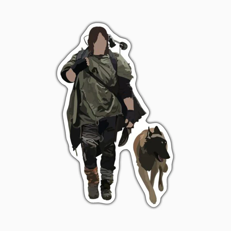 استیکر لپ تاپ و موبایل بووم طرح سریال Walkind Dead مدل Daryl and Dog کد FR67