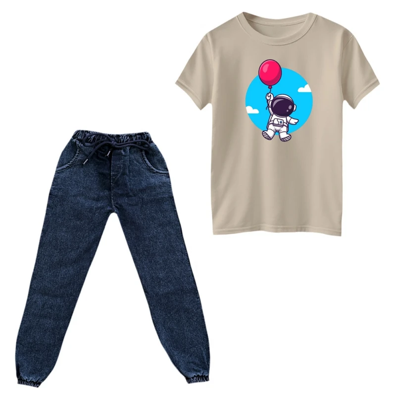 ست تی‌شرت و شلوار پسرانه مدل فضانورد کد ۱۱