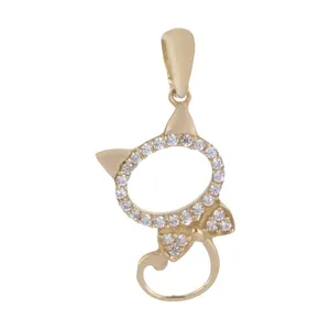 آویز گردنبند طلا 18 عیار زنانه قیراط طرح گربه کد GH5294