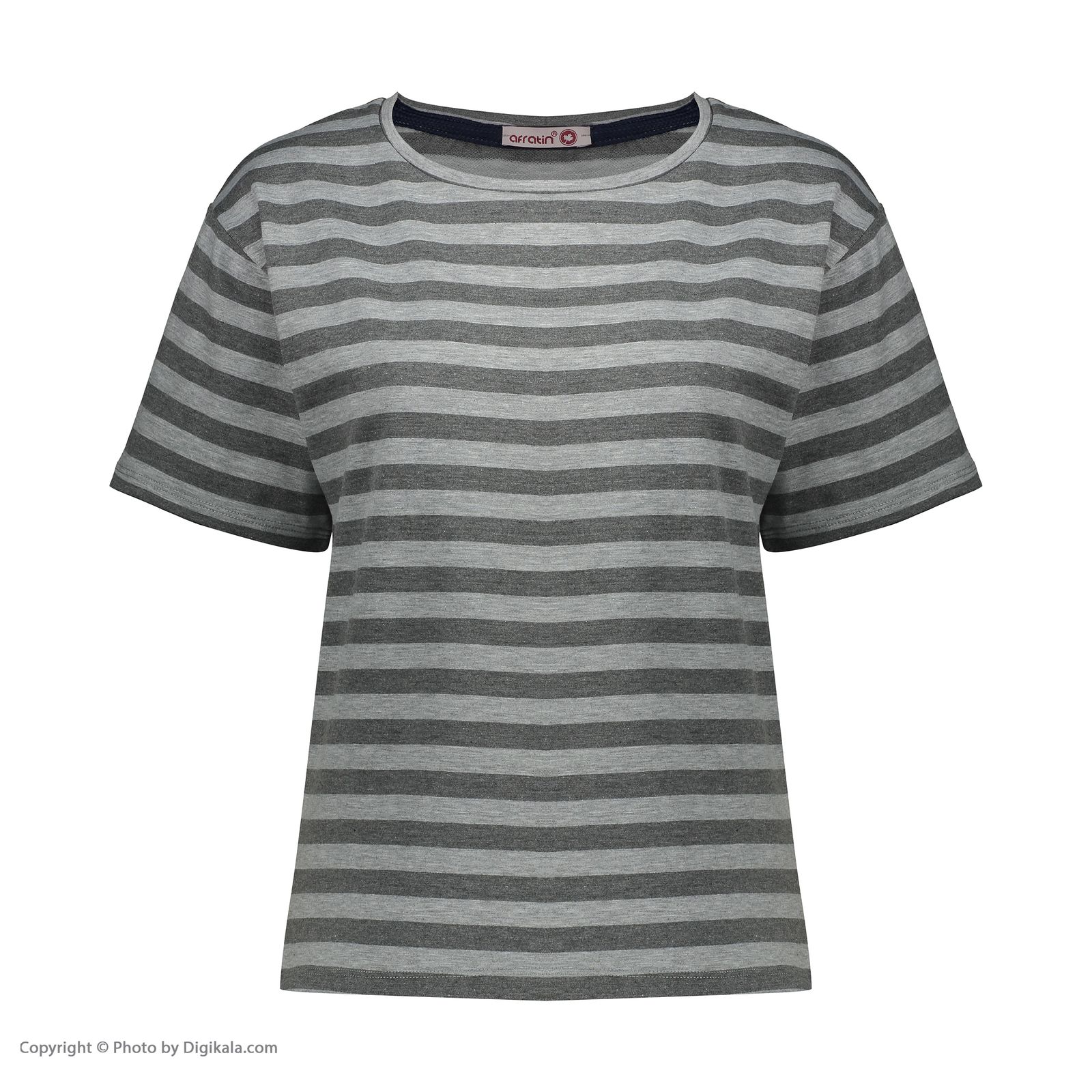 تی شرت آستین کوتاه زنانه افراتین مدل پاریس کد 2585 رنگ طوسی تیره -  - 2