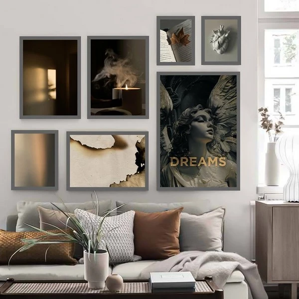 تابلو بکلیت طرح دکوری هنری و مدرن کلاسیک مدل SI-bu3806 مجموعه 7 عددی