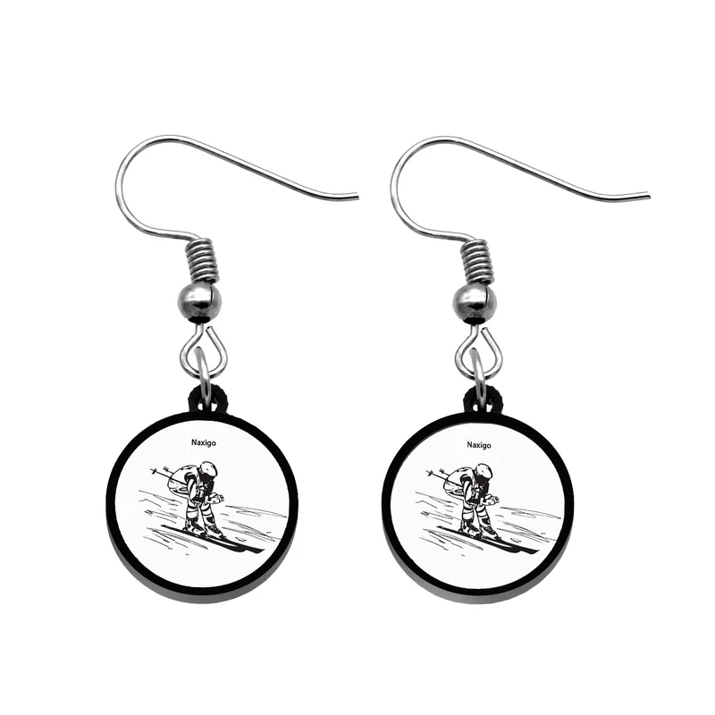 گوشواره زنانه ناکسیگو مدل شب تاب طرح اسکی کد ES8351