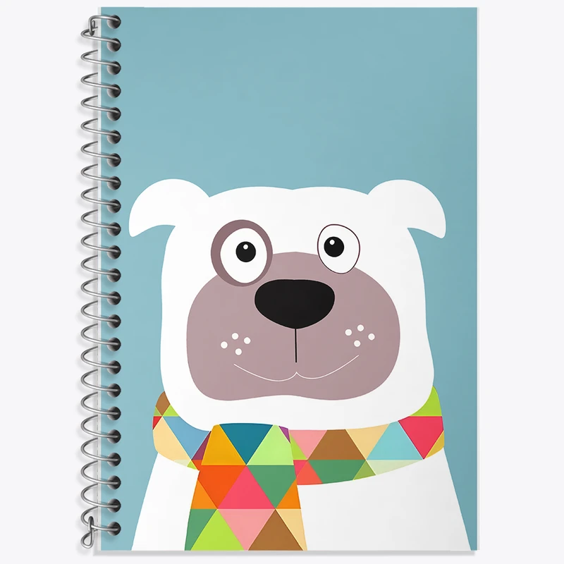 دفتر زبان 50 برگ خندالو مدل سه خط طرح سگ بامزه کد F6162