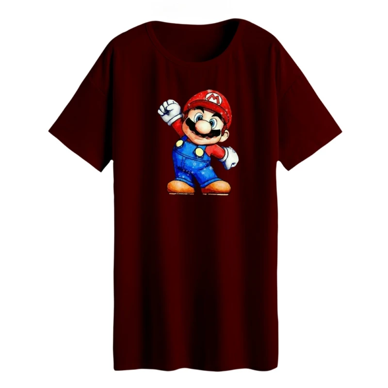 تی شرت لانگ زنانه مدل ماریو کد ۶