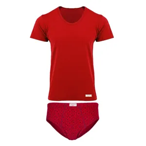 ست شورت و زیرپوش مردانه پنبینه مدل نخ پنبه خالص صادراتی طرح ترمه