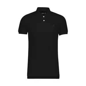 پولوشرت آستین کوتاه مردانه آیبکس مدل 9710 چاکدار رنگ مشکی