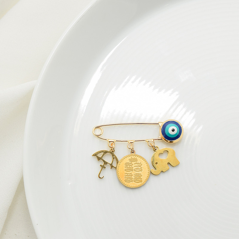 سنجاق سینه دخترانه دلنار گالری مدل چشم نظر و چهارقل