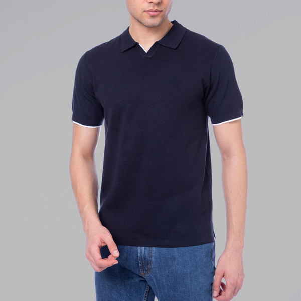 پولوشرت بافت آستین کوتاه مردانه زی سا مدل 1007 رنگ سرمه ای