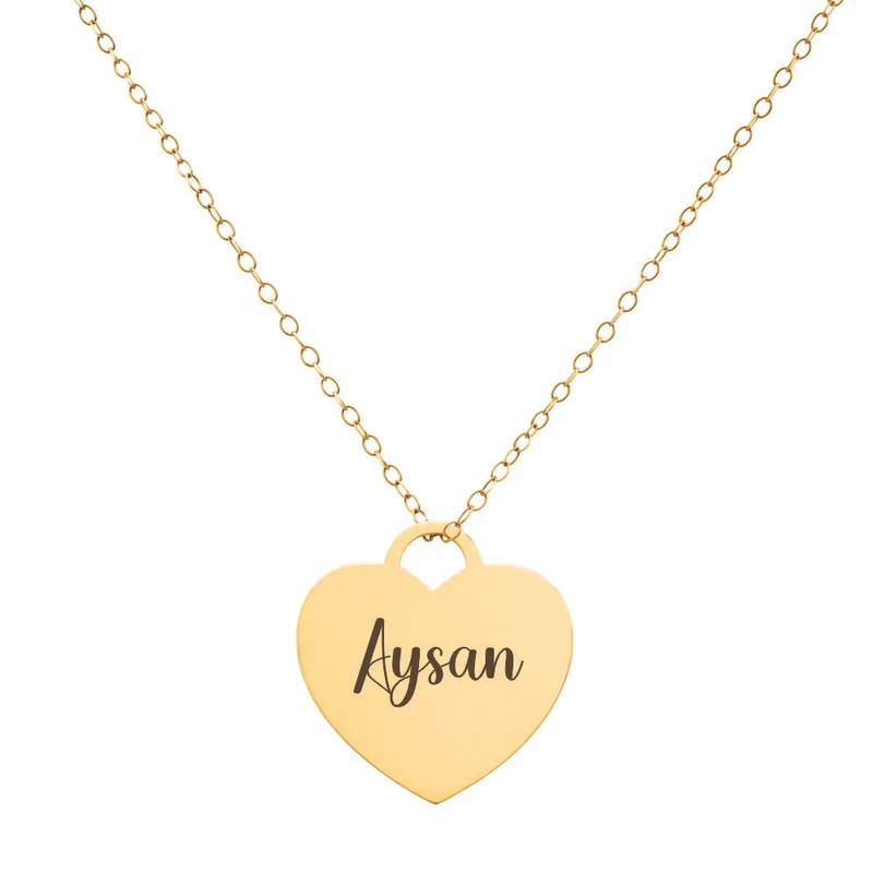 گردنبند طلا 18 عیار زنانه با زنجیر حلقه‌ای (فلامینگو) لیردا مدل اسم آیسان 909090