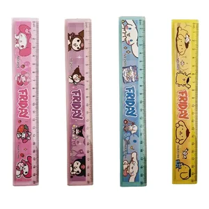 خط‌کش 20 سانتی‌متری مدل کرومی و ملودی بسته 4 عددی