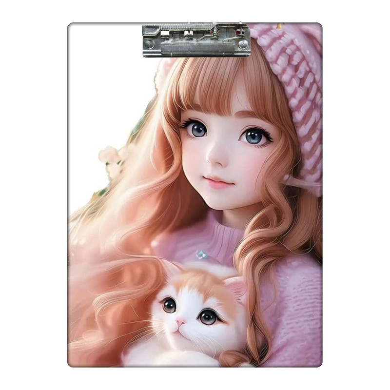 تخته شاسی طرح دختر و گربه کیوت کد 8532239 سایز A4