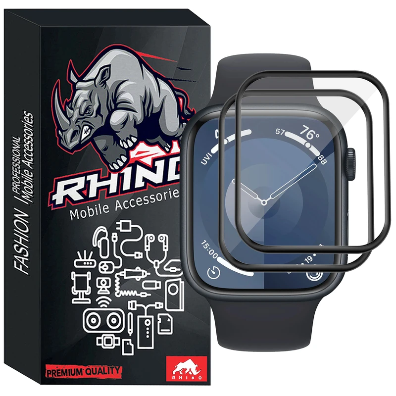 محافظ صفحه نمایش راینو مدل PMMA مناسب برای اپل واچ سری 9 45 میلی متر بسته 2 عددی