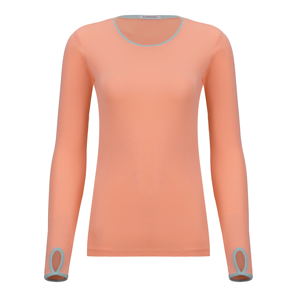 تی شرت آستین بلند زنانه سیاوود مدل 7210101 - O-LT OR رنگ نارنجی