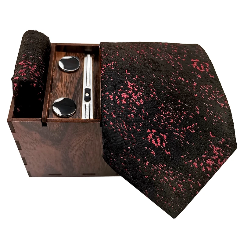 ست کراوات و دستمال جیب و دکمه سردست و گیره کراوات مردانه مدل 729